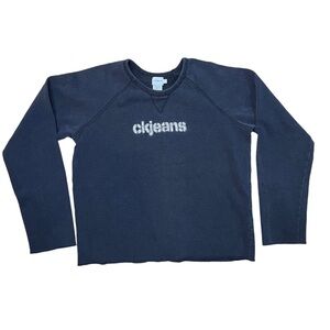 Vintage 90s Calvin Klein Women’s Black Bubble Letters Sweatshirt